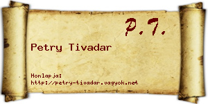 Petry Tivadar névjegykártya