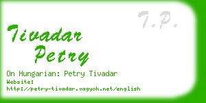 tivadar petry business card